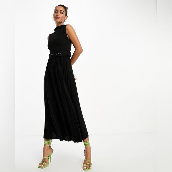 ASOS Dresses & Skirts - ASOS Black Midi Turtleneck Sleeveless Dress